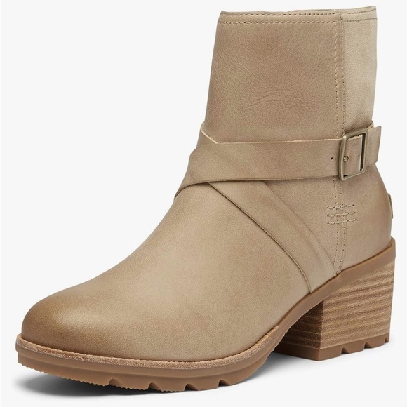 Sorel Cate Buckle Boots in Sandy Tan Waterproof Leather - Picture 7 of 13